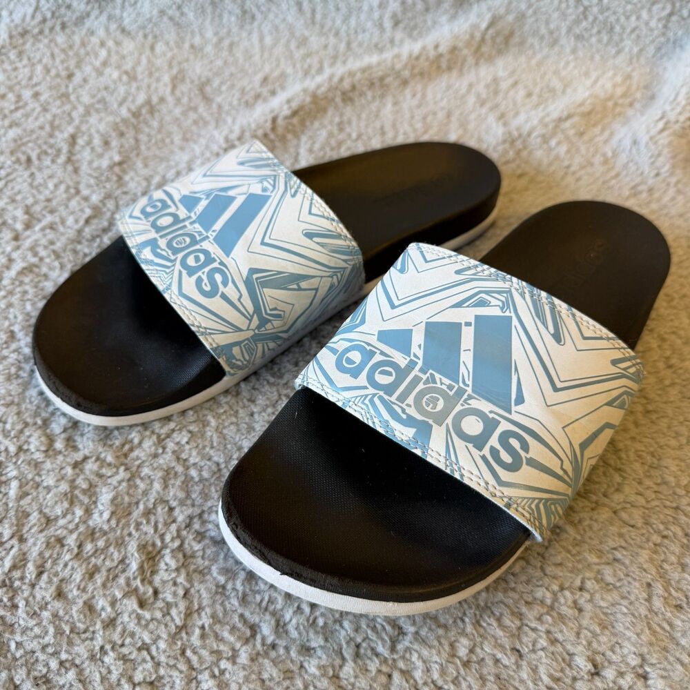 ADIDAS‎ Slides Sales Womens 9 Blue Adilette Comfort Lightweight B42075
